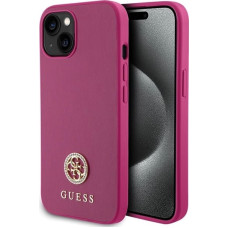 Guess GUHCP15SPS4DGPP iPhone 15 6.1" pink/pink hardcase Strass Metal Logo