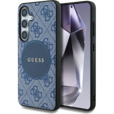 Guess Etui Guess 4G Round Patch Classic Logo MagSafe do Samsung Galaxy S25 niebieski