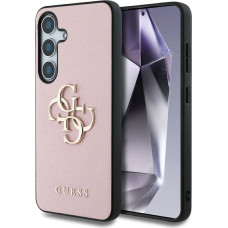 Guess Etui Guess Grained Big 4G Logo Small Classic Logo do Samsung Galaxy S25 Plus różowy