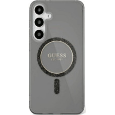 Guess Etui Guess Glitter Circle Classic Logo MagSafe do Samsung Galaxy S25 czarny