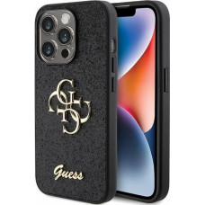 Guess Glitter Script Big 4G case for iPhone 15 Pro Max - black