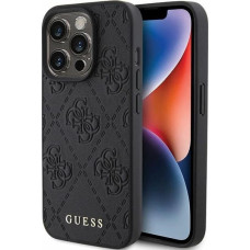 Guess Leather 4G Stamped case for iPhone 15 Pro - black