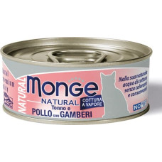 Monge Natural acqua Chicken with Shrimps 80 g - konservi kaķiem