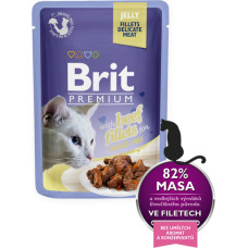 Brit Premium Cat Delicate Fillets in Jelly with Beef 85 g konservi kaķiem