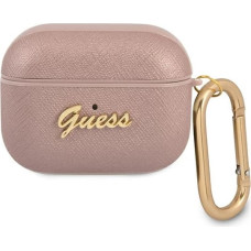 Guess GUAPSASMP AirPods Pro cover pink/pink Saffiano Script Metal Collection