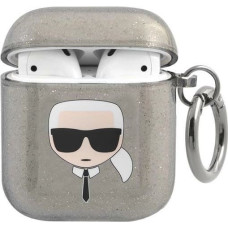 Karl Lagerfeld KLA2UKHGK AirPods cover czarny/black Glitter Karl`s Head