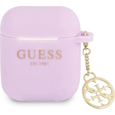 Guess GUA2LSC4EU AirPods 1/2 cover purple/purple Silicone Charm 4G Collection