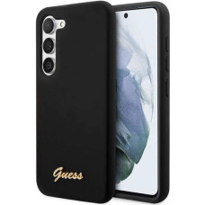 Guess GUHCS23MSLSMK S23+ S916 black/black hardcase Silicone Vintage Gold Logo