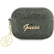 Guess GUAP2GLGSHA AirPods Pro 2 cover green/kaki Glitter Flake 4G Charm