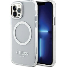 Guess Metal Outline Magsafe case for iPhone 12 / iPhone 12 Pro - silver