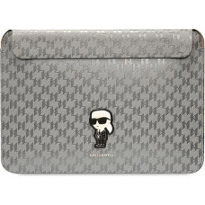 Karl Lagerfeld Saffiano Monogram Ikonik case for a 14" laptop - silver