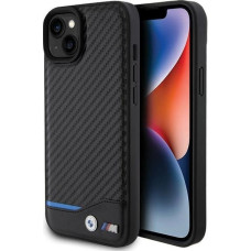 BMW Leather Carbon case for iPhone 15 Plus - black