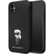 Karl Lagerfeld KLHCN61SMHKNPK case for iPhone 11 / Xr - black Silicone Ikonik Metal Pin