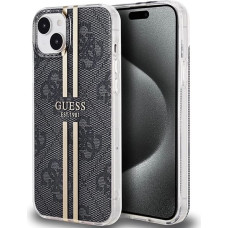 Guess IML 4G Gold Stripe case for iPhone 15 Plus / 14 Plus - black