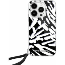 Karl Lagerfeld IML Zebra Pattern & Cord case for iPhone 15 Pro - black