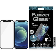 Panzerglass E2E Microfracture Antibacterial Glass with Swarovsky Crystal Camera Cover for iPhone 12 mini - with Black Frame