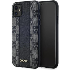 Dkny Leather Checkered Mono Pattern MagSafe Case for iPhone 11 / Xr - Black