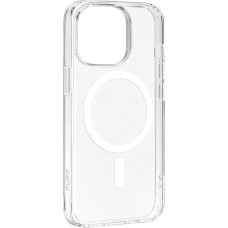 Puro Cover in PC+TPU+TPE with integrated magnets "LITE MAG PRO" for iPhone 15 Pro, white color