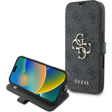 Guess 4G Metal Logo iPhone 16 Case - Black