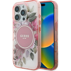 Guess IML Flower & Tonal Circle MagSafe iPhone 16 Pro Case - Pink