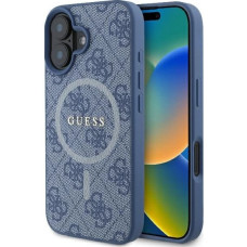 Guess 4G Ring Classic Logo MagSafe case for iPhone 16 Plus - blue