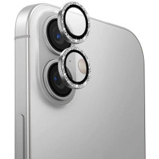 Uniq Optix Aluminum Camera Lens Protector iPhone 16 6.1" / 16 Plus 6.7" white shimmer camera lens glass with applicator