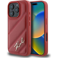 Karl Lagerfeld Quilted Signature iPhone 16 Pro Case - Red