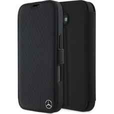 Mercedes Leather Wood Imitation iPhone 16 Case - Black