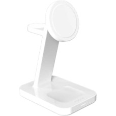 Zagg Mophie Snap+ 3-in-1 Qi2 Wireless Charger Stand for Three Devices Compatible with MagSafe and Qi2 - White