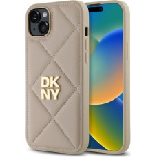 Dkny Quilted Stack Logo iPhone 15 Plus Case - Beige