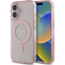 Guess GUHMP16SHFGEREP iPhone 16 6.1" pink/pink hardcase IML Glitter Circle MagSafe