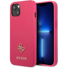 Guess Saffiano 4G Small Metal Logo case for iPhone 13 mini - pink