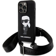 Karl Lagerfeld KLHCP15XSCBSKNK iPhone 15 Pro Max 6.7" hardcase black/black Crossbody Silicone Ikonik