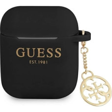 Guess GUA2LSC4EK AirPods 1/2 cover black/black Silicone Charm 4G Collection