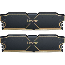 Lexar 32GB Kit (2x16GB) THOR DDR5 6000 CL38 1.3V Memory with heatsink, Dual pack, Black Color