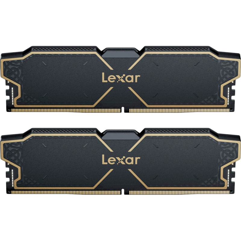 Lexar 32GB Kit (2x16GB) THOR DDR5 6000 CL38 1.3V Memory with heatsink, Dual pack, Black Color