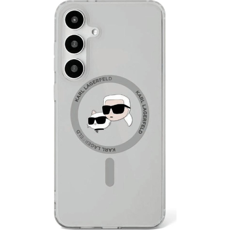 Karl Lagerfeld Etui Karl Lagerfeld Button Karl & Choupette Heads Printed Logo MagSafe Samsung Galaxy S25 czarny