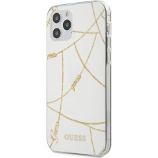 Guess Gold Chain Collection iPhone 12 Pro Max 6.7" Case - White