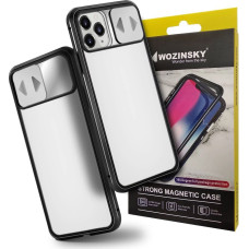 Wozinsky Magnetic Cam Slider Case Full Body Cover built-in front glass lens rotector for Huawei P40 black