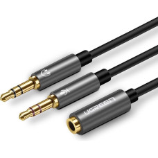 Ugreen AUX splitter cable 3.5 mm mini jack (female) - 2x 3.5 mm mini jack (male - microphone and headphones) black (AV140 20899)