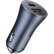 Baseus Golden Contactor Pro fast car charger USB Type C / USB 40 W Power Delivery 3.0 Quick Charge 4 + SCP FCP AFC gray (CCJD-0G)