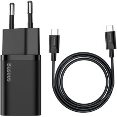 Baseus Super Si fast charger Quick Charge 3.0 Power Delivery 25W 3A + Cable USB Type C - USB Type C 3A 1m black (TZCCSUP-L01)