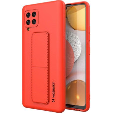 Wozinsky Kickstand Case Silicone Stand Cover for Samsung Galaxy A42 5G Red