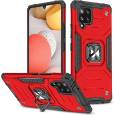 Wozinsky Ring Armor Case Kickstand Tough Rugged Cover for Samsung Galaxy A42 5G red