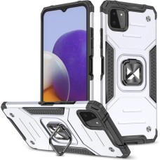 Wozinsky Ring Armor Case Kickstand Tough Rugged Cover for Samsung Galaxy A22 4G silver