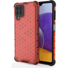 Hurtel Honeycomb Case armor cover with TPU Bumper for Samsung Galaxy A22 4G red