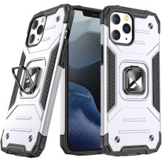 Wozinsky Apple  iPhone 13 Pro Max Ring Armor Case Kickstand Tough Rugged Cover Silver