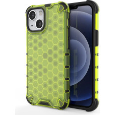 Hurtel Honeycomb Case armor cover with TPU Bumper for iPhone 13 mini green