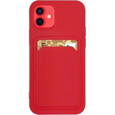 Hurtel Card Case Silicone Wallet Wallet with Card Slot Documents for Samsung Galaxy A72 4G Red