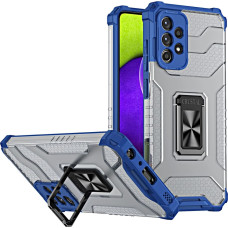 Hurtel Crystal Ring Case Kickstand Tough Rugged Cover for Samsung Galaxy A72 4G blue